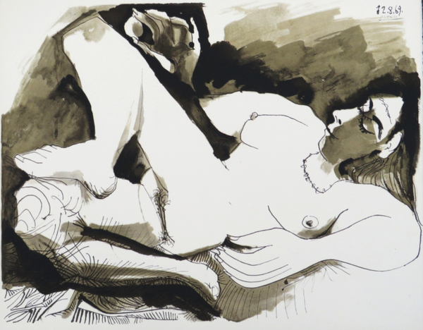Au baiser d'Avignon - nu couché au collier - Pablo Picasso
